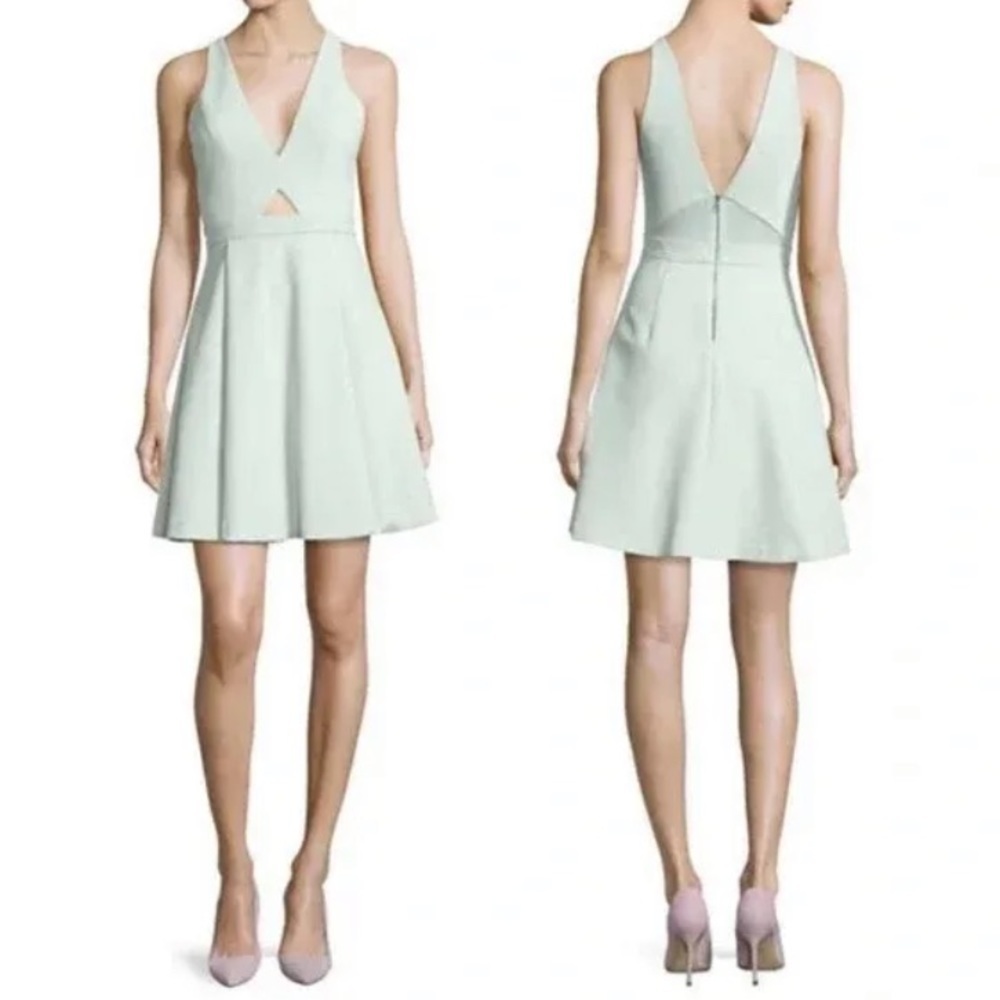 Alice + Olivia Nina Fit & Flare Dress in Mint Green Size 6